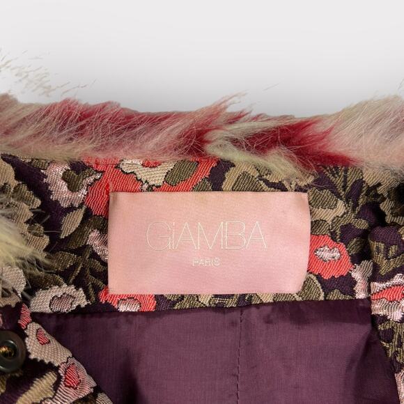 GIAMBA Multicolor Faux Fur Moto Jacket Size 40/ US XS - Picture 8 of 11